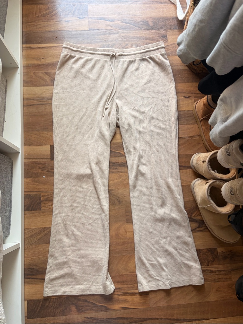 Sunday Best Wide Leg Knit Pants in Light Beige